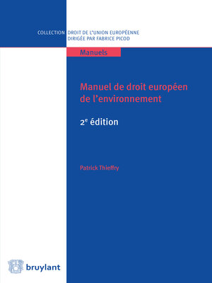 cover image of Manuel de droit européen de l'environnement